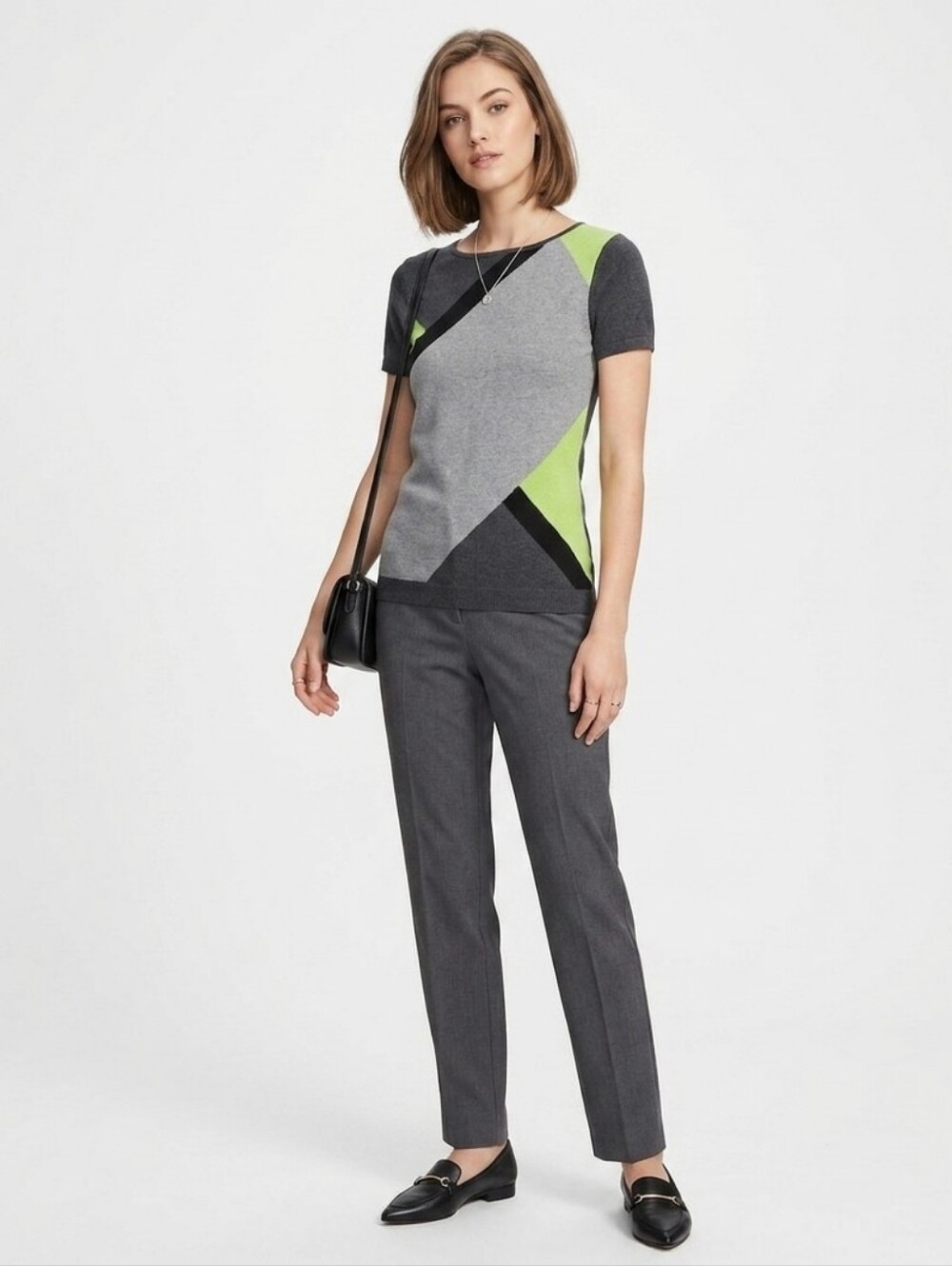 The Limited Silk/Cashmere Combo Color Block Knit Top Size S/M